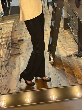 Theory- Tux straight Admiral crepe black dress pants NWOT